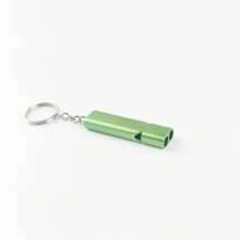 Flat Aluminum Alloy Dual Frequency Survival Whistle, Dual Tube Outdoor Climbing, Swimming, Survival And Rescue Whistle Equipment, Random Color/1pc