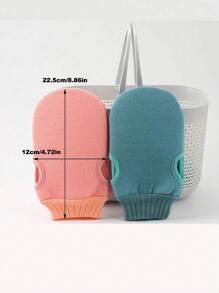 3 Stücke Peeling Körper Bade Bürsten Handschuhe, Abschuppen Handschuhe zum Entfernen von Abgestorbener Haut, doppelseitige Körper Reinigungstools für SPA Schaummassage, Peeling Handtücher, umkehrbare Badehandschuhe zum Peelen, geeignet für Spa, Massage und Körperpeeling, Körperpeeling Bad Accessoires, Abgestorbene Haut Entferner und Gesichtsmassage, grün, rosa und blau, Tasche, Organizer, Aufbewahrung, Haarclips