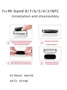 1 pièce Set Bracelet de montre tressé élastique et respirant réglable unisexe, avec étui de protection PC creux doux et mignon, compatible avec Mi Band 10/9/8/7/6/5/4/3/NFC, avec Mi Smart Band 9 Active/8 Active/Redmi Band 2, compatible avec Huawei Smart Band 10/9/8/7/6 Honor Band 9/7/6, avec Galaxy Fit 3