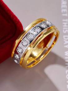 1pc Fashionable Elegant Minimalist Zirconia Wedding Ring