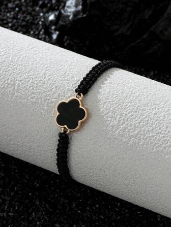 1 st Fashion & Business Lucky 5-bladsklöver hänge flätat armband för män, födelsedagspresent