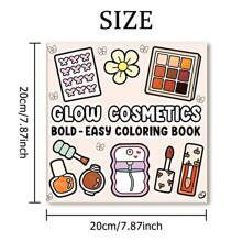 (Original, Papel grueso mejorado, páginas interiores de 120g, Versión 2025, 7.9*7.9 pulgadas, 24 páginas, Impresión de un solo lado) 1 pieza Libro para colorear para adultos con tema de cosméticos, para aliviar el estrés, con hermosos patrones y líneas claras, adecuado para el Día de San Valentín, cumpleaños, Pascua y otras fiestas, una excelente manera de relajarse