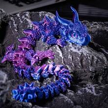 1 pieza Estatua encantadora de dinosaurio de doble cuerno impresa en 3D con ojos aleatorios - Ideal para recuerdos de fiestas temáticas, regalos de cumpleaños, obsequios para fiestas, usar como decoración de automóvil, decoración del hogar y automóvil, sala de estar, entrada y exhibición de mesa