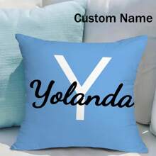 1pc Custom Personalized Throw Cushion Cover, Zippered Polyester Pillowcase, Machine Washable, Decorative Print For Various Room Types, Ideal Gift For Birthdays, Christmas, Valentine's - Office & Home Sofa Accent