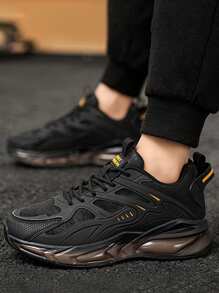 Men's Fashion Versatile Outdoor Sports Shoes, Lace-Up Air Cushion Hiking Shoes, Comfortable Casual Shoes Suitable For Daily Wear