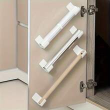 4 Stücke einstellbare Kunststoff Aufbewahrungshaken, einfach an Schranktüren zu montieren, Multifunktionstablett für Folie, Müllbeutel, Regenschirme