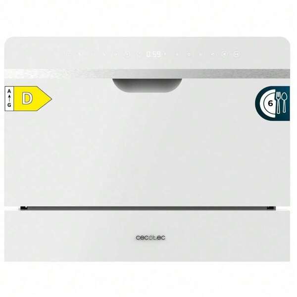 Cecotec Ctec Kompaktgeschirrspüler – teilintegriert – 6 Maßgedecke Bolero Aguazero 2500 S-BI, Weißglas. 1380 W