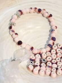 1 Set DIY Beading Materials Handmade Bracelets, 6mm & 8mm Ceramic Beads, Not Finished Product