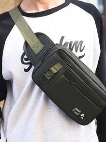 Men's Fashion Casual Simple Letter Print Multi-Pocket Outdoor Cycling Sports Chest Bag, Versatile Crossbody Waist Pack Purse Belt Fanny Pack Side Bags For Men - Multicolor - View 9