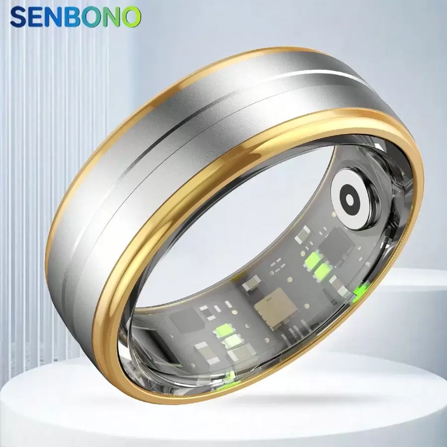 SENBONO Anillo inteligente de fitness SENBONO con rastreador de salud, monitoreo de calidad y seguimiento del sueño, para mujeres y hombres, adecuado para deportes al aire libre