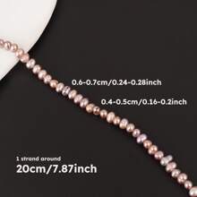 1 brin de 20 cm/7,87 pouces 0,4-0,5 cm/0,16-0,2 pouces de perles de culture d'eau douce violettes à trous complets, pour la fabrication de bijoux artisanaux DIY