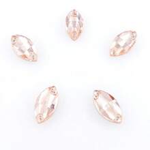 Szkło w kształcie navette, wielokolorowe, błyszczące, ręcznie robione, do szycia, kryształowe, ręcznie szyte, kryształki ozdobne, płaskie z tyłu, z otworami, klejnoty, akcesoria DIY, kamienie do przyszywania, strass do ozdabiania ubrań, sukienek, toreb, butów, broszek, kolczyków, rękodzieła