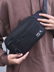 Men's Fashion Casual Simple Letter Print Multi-Pocket Outdoor Cycling Sports Chest Bag, Versatile Crossbody Waist Pack Purse Belt Fanny Pack Side Bags For Men - Multicolor - View 2