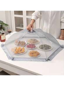 1 pièce Tente de couverture d'aliments à ouverture rapide - Réutilisable, écran parapluie pliable pour barbecues, pique-niques et fêtes en plein air - Garde les mouches et les moustiques à distance - Design transparent avec des bords élastiques pour une utilisation en cuisine et à table