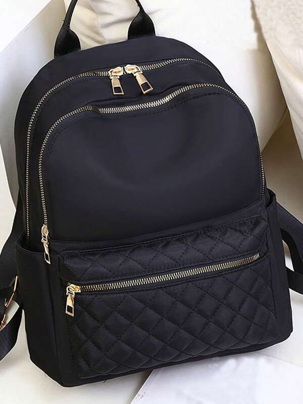 Backpack Female Korean Version Fashion Oxford Cloth Backpack Solid Color Fan Your Small Shoulder Women's Bag, School Supplies, School Backpack, School Bag, Backpack For School, Back To School Backpack, School Bookbag, Big Backpack, Backpack School, Back To School Bags, Large Capacity, Waterproof, Lightweight, Portable, Classic Casual, Suitable For Teen Girls Women College Students, Teacher, Perfect For Back To School, First Day Of School, Middle School, High School