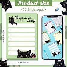 1pc Creative Cat Shaped Sticky Notes, Cute Animal Cartoon Memo Pad, Student Ins Reusable Note Stickers