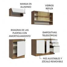 Cocina Integral Completa Modular Madesa Glamy Color Rústico/blanco 09 - Marrón y Blanco - Ver 4