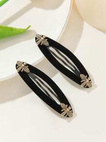 2 Stücke Samt Bienen Haarspangen Für Pony Und Seitenringe, Elegantes Und Süßes Accessoire, Passend Für Tägliches Tragen, Festivals, Partys Und Tanzveranstaltungen, Kann Ein Geschenk Sein