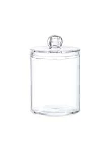 1pc Round Acrylic Clean Swab Box With Cover Dustproof Cosmetic Storage Box - Multicolor - View 10