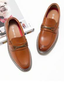 Boys Dress Shoes Slip-On Penny Loafer(Toddler/Little Kid/Big Kid) - 棕色 - 查看 1