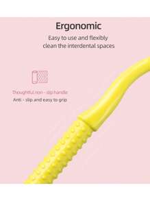Fawnmum Fawnmum Interdental Brush Angle, For Teeth Cleaning Yellow, Pack Of 10,0.7 Mm