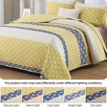 3 Pieces Yellow Boho Quilt Set Queen King Size Striped Paisley Quilt Bedspread Coverlet Set Soft Microfiber Lightweight Bedding Set For All Season Home Decor Room Decor Bedroom Decor Bed Comforter Set Mothers Day Gift Wedding Decorations. - Màu vàng - Xem 7