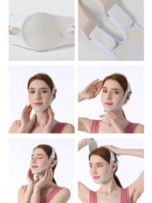 1 Stück Silikon V-förmige Gesichtslifting Maske, physikalische Gesichtslifting Doppelkinn Band, hautfarbene straffende und schlankmachende Schlafmaske