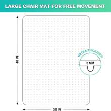 Thickened Chair Mat For Carpet - 48"X 36" Heavy Duty Office Chair Mat For Low-Pile Carpet. Carpet Protector For Office Computer Desk Chair. Easy Rolling Desk Chair Mat For Carpeted Floors, Clear