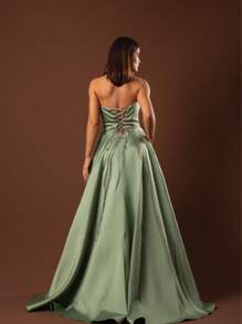 Elegant Strapless Graduation Party Dress Code 110 - Mint Green - View 2