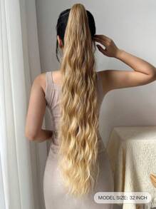 32 Inch Soft Wavy Synthetic Hair Extension With Claw Ponytail, For Women