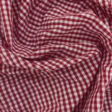 大码休闲格子野餐风格长袖衬衫，百搭复古宽松女式上衣 - 紅色 - 查看 5