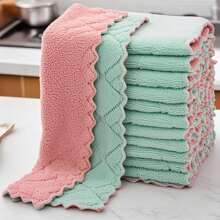 1/5/10/20 Pcs / Set Of Ultra-Fine Fiber Cleaning Cloth, Mixed Color Non-Stick And Absorbent Kitchen Cloth 9.4 Inch * 5.5 Inch Daily Cooking And Baking Tableware Dishcloth-Random Color Delivery, Kitchen, Bathroom, Multi-Purpose