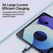 NNBILI 240W 5A USB C Type C Fast Charging Data Cable, Compatible With Samsung S25 S24 S23 S22, Compatible With Huawei , Compatible With IPhone 17 16 15 Smartphones (Note: This Product Only Supports 240W Power Output When Used With The Original Charger.) - 240W C-c - View 6