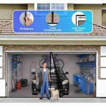 Garage Door Screen For Two Cars 16x8 Feet With Magnetic Function, Retractable Fiberglass Mesh And Sturdy Weighted Bottom, Simple Installation And Usage, Hands Free Operation With 44 Powerful Magnets Suitable For Garage Or Patio Area