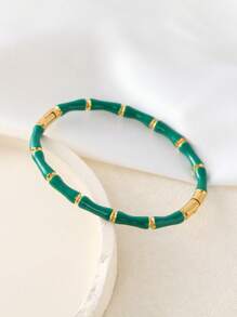 1 chiếc vòng tay đốt ngón tay bằng tre Unisex, thép không gỉ 304 mạ vàng, thích hợp để đeo hàng ngày và ngoài trời - A092 - Xem 6