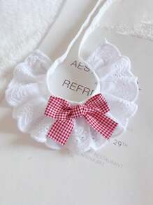 1pc Cat Scarf Bow Tie Collar, Pet Knitted Bib Drool Towel Decorative Accessory