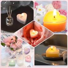 Heart-Shaped Unscented Tea Candles, 3hrs Burning Time Per Piece, Wedding Supplies, Indoor Decor, Creative Heart Candles, Birthday Declaration, Proposal, Romantic Love Candles