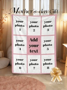 10 UNIDADES Manta personalizada con foto, manta de foto personalizada, regalo del Día de la Madre, manta de recuerdos de foto personalizada, manta para usar en cama/sofá/interior/exterior, regalo de Navidad personalizado, regalo de amigo, regalo de niños, regalo familiar