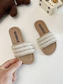 2025 Summer New Fairy Small Fragrant Slippers Girls Fashion Outside To Wear Slippers Soft Bottom Lightweight Sandals - Beige - View 5