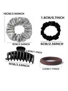 Brown Hair Accessories For Woman Set Seamless Ponytail Holders Variety Hair Clips Hair Scrunchies HairBands Scrunchy Hair Ties For Holiday Party
