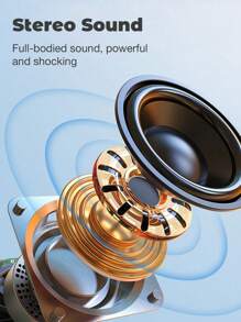 GENAI 便携式无线扬声器，防水扬声器 IPX5，5W 迷你无线扬声器 5.2，GS-B26 播放时间长达 12 小时，1800mAh 电池，立体声配对，MIC/TF 卡/USB/AUX 适用于家庭/户外，兼容 IOS Andriod - 彩色 - 查看 4