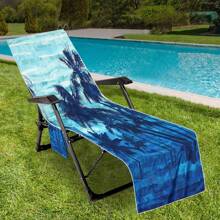 Housse de chaise de plage pliable pouvant être pliée en un sac à porter à l'épaule, avec des poches latérales pour ranger lunettes et téléphone. Convient pour les chaises de plage, serviettes, chaises de piscine et transats. Facile à transporter. Été, accessoires de voyage, vacances, décorations de salle de bain, essentiels de plage