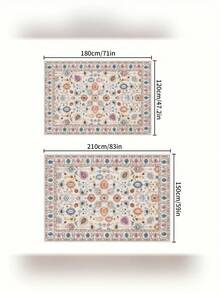 Luxury Velvet Bohemian Vintage Cream Rug, Suitable For Kitchen, Hallway, Entryway - Durable And Stain-Resistant Home Decor Carpet, Kitchen Rug - Multicolor - View 5