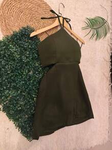 Embaico Short Jumpsuit - xanh quân đội - Xem 2