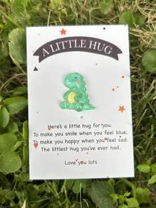 1pc Cute Dinosaur Hug Card, Pocket Hug With Encouragement, Thank You Cards, Birthday Gift For Men,Christmas - Multicolor - View 5