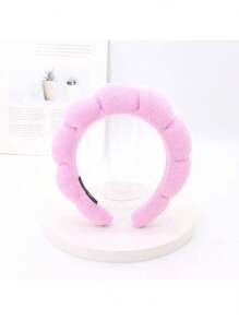 1 pieza Diadema con forma de nube simple de esponja para mujeres, diadema de verano para lavado de cabello y peinado, accesorios rosas, diadema, diadema para el cabello, diadema para el cuidado de la piel