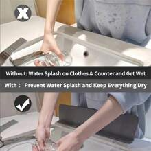 Silicone Sink Splash Guard With Suction Cup, Kitchen Sink Splash Shield Placed Behind Sink, Dining Room Sink Splash Protector