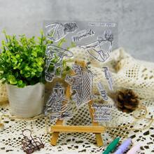 MangoCraft 透明印章切割模具套装，硅胶印章模具，用于装饰卡片、剪贴簿、时尚女孩生活模板 - 均碼 - 查看 5