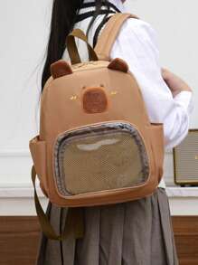 Mignon sac à dos transparent de type dessin animé de sanglier d'eau, nouveau sac à dos imperméable ultra-léger convenant aux étudiants pour aller à l'école, sac d'école adorable
