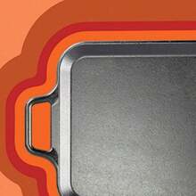 BOLD 12 Inch Seasoned Cast Square Griddle With Loop Handles, Design-Forward Cookware